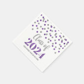 Serviette En Papier Classe Confetti violet argenté de 2024 Napkins (Coin)