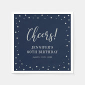 Serviette En Papier Classe d'Adulte Classe Marine & Argent (Devant)