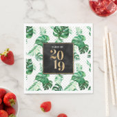 Serviette En Papier Classe de 2019 Feuille verte Gaine tropicale napki (En situation)