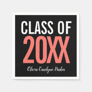 Serviette En Papier Classe de 2019 Gras Graduation Moderne