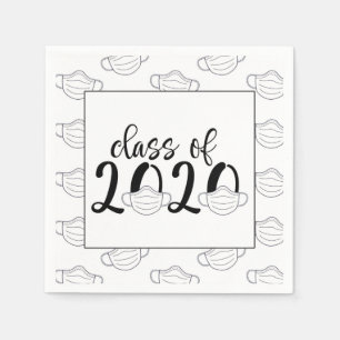 Serviette En Papier Classe de 2020 Graduation Napkin - Masque de visag