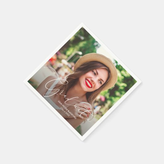 Serviette En Papier Classe de 2021 Graduation Photo personnalisée (Coin)