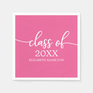 Serviette En Papier Classe de 2021 Simple Chic Calligraphy Classic Nap