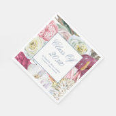 Serviette En Papier Classe de 2022 Aquarelle Florale Graduation (Coin)