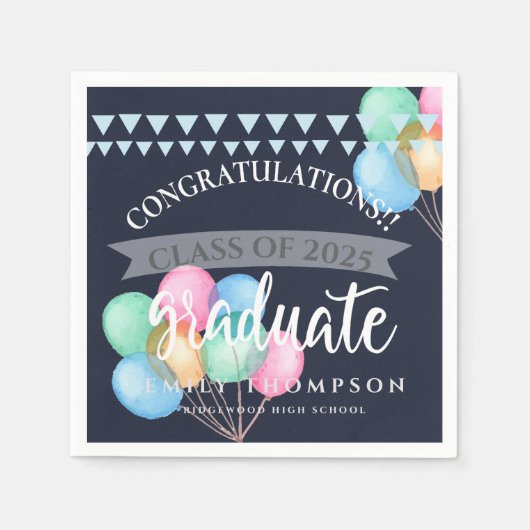 Serviette En Papier Classe de 2023 Celebration Balloon Graduation Part (Devant)
