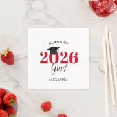 Serviette En Papier Classe de 2023 Diplômé Rouge moderne (En situation)