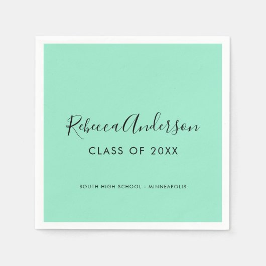Serviette En Papier Classe de 2023 Grad Mint Green Graduation (Devant)