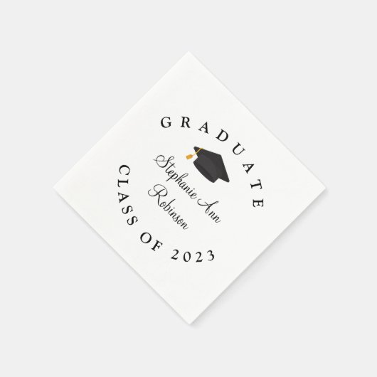 Serviette En Papier Classe De 2023 Modern Graduation Party (Coin)