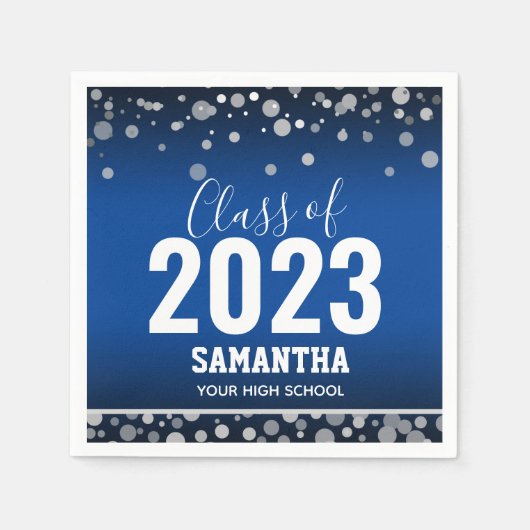 Serviette En Papier Classe de 2023 Nom de la graduation et serviettes (Devant)