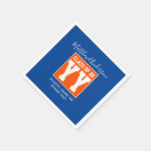 Serviette En Papier Classe de 2024 Blue and Orange Graduation Party (Coin)