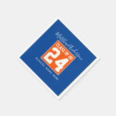 Serviette En Papier Classe de 2024 Blue and Orange Graduation Party (Coin)