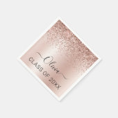 Serviette En Papier Classe de 2024 Blush Pink Parties scintillant Grad (Coin)