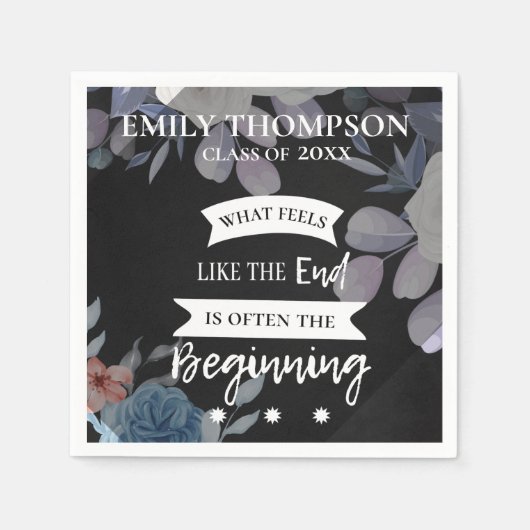 Serviette En Papier Classe de 2024 Inspirational Quote Graduation Part (Devant)