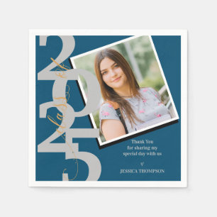 Serviette En Papier Classe de 2024 Photo Graduation Merci Party
