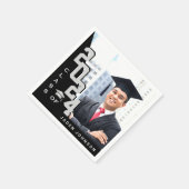 Serviette En Papier Classe de 2024 Silver Black PHOTO Graduation Party (Coin)
