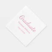 Serviette En Papier Classe de 2025 Belle Pink Script Graduation (Coin)