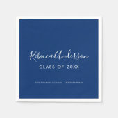 Serviette En Papier Classe de 2025 Dark Blue Graduation Party (Devant)