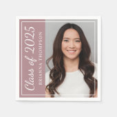 Serviette En Papier Classe de 2025 Dusty Rose Graduation Party Photo (Devant)