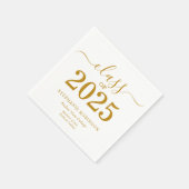 Serviette En Papier Classe de 2025 Gold Script College (Coin)
