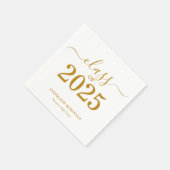 Serviette En Papier Classe de 2025 Gold Script Graduation (Coin)