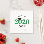 Serviette En Papier Classe de 2025 Graduate Modern Green (En situation)