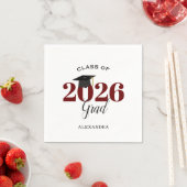 Serviette En Papier Classe de 2025 Graduate Modern Maroon (En situation)