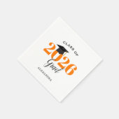 Serviette En Papier Classe de 2025 Graduate Modern Orange (Coin)