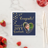 Serviette En Papier Classe de 2025 Graduate Photo Blue Graduation Part (En situation)