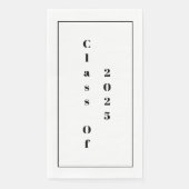 Serviette En Papier Classe De 2025 Graduation Party Black White Minima (Devant)