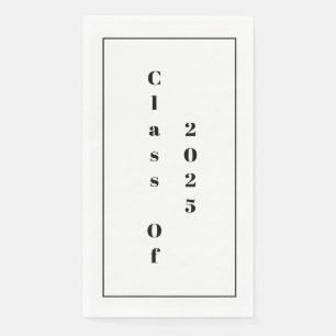Serviette En Papier Classe De 2025 Graduation Party Black White Minima