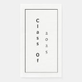 Serviette En Papier Classe De 2025 Graduation Party Noir Blanc Simple (Devant)