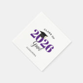 Serviette En Papier Classe de 2025 Gradué Moderne Purple (Coin)