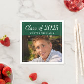 Serviette En Papier Classe de 2025 Green Graduation Party Photo (En situation)