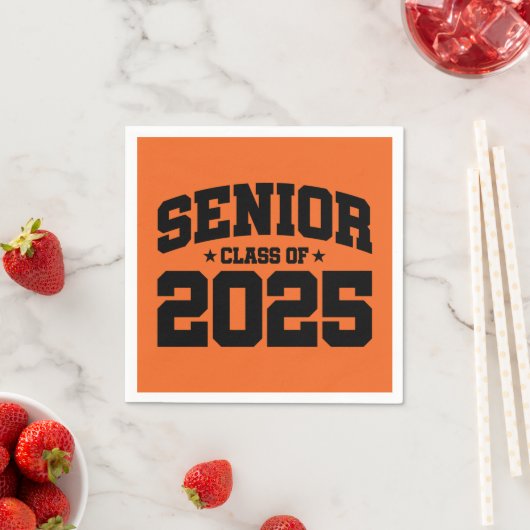 Serviette En Papier Classe de 2025 Lycée Graduation Senior 2025 (En situation)