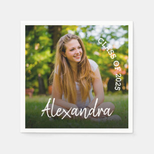 Serviette En Papier Classe de 2025 Photo Graduation Party