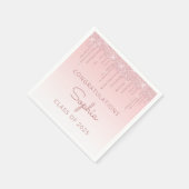 Serviette En Papier Classe de 2025 Pink Parties scintillant Drip Gradu (Coin)