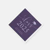 Serviette En Papier Classe de 2025 Purple Graduation Party (Coin)
