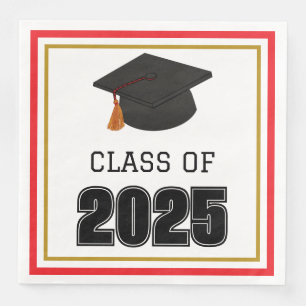 Serviette En Papier Classe de 2025 Rouge et Or