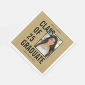 Serviette En Papier Classe De 25 Papier Photo Black & Gold (Coin)