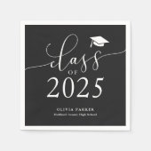 Serviette En Papier Classe de Black Graduation Party 2025 (Devant)