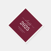 Serviette En Papier Classe de Burgundy Graduation Party 2025 (Coin)