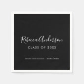 Serviette En Papier Classe de calligraphie de 2025 Black Graduation Pa (Devant)