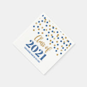 Serviette En Papier Classe de Confetti en or bleu foncé de 2021 Gradua (Coin)