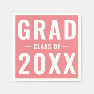 Serviette En Papier Classe de corail 2023 fête de typographie moderne 