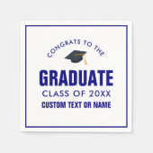 Serviette En Papier Classe de diplôme de 20XX Votre école Couleur Bleu (Devant)