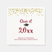 Serviette En Papier CLASSE DE DIPLÔME DE Confetti Brush Script (Devant)