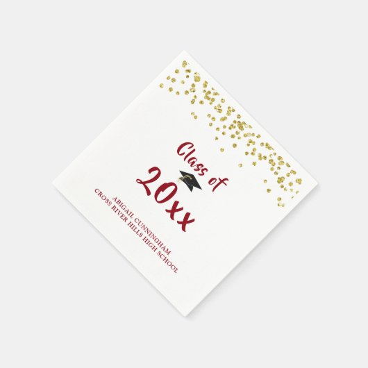 Serviette En Papier CLASSE DE DIPLÔME DE Confetti Brush Script (Coin)