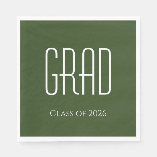 Serviette En Papier Classe de fin d'études de 2024 Vert (Devant)