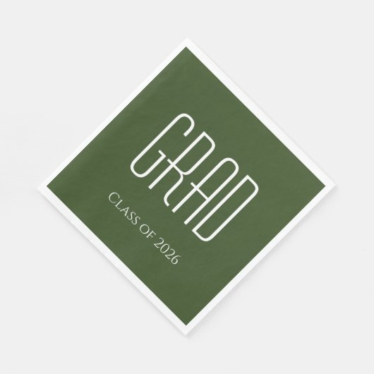Serviette En Papier Classe de fin d'études de 2024 Vert (Coin)