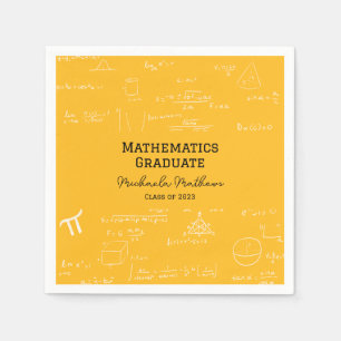 Serviette En Papier Classe de fin d'études de mathématiques jaunes